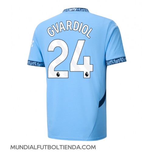 Camiseta Manchester City Josko Gvardiol #24 Primera Equipación Replica 2024-25 mangas cortas